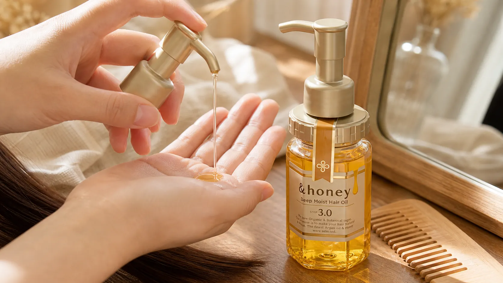 Generated editorial visual for &honey Deep Moist Hair Oil detail 2