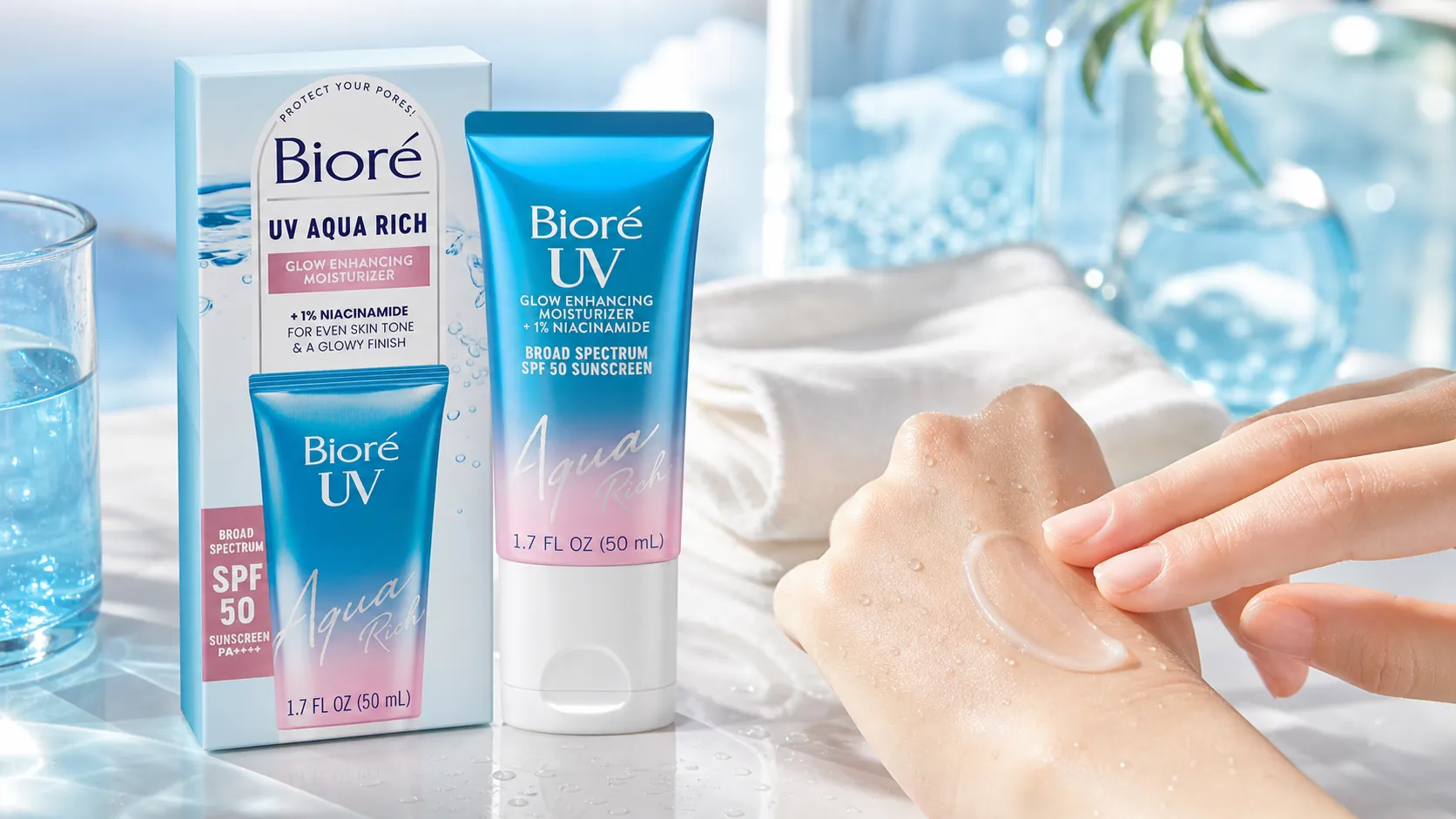 Bioré UV Aqua Rich Glow Enhancing Moisturizer SPF 50 detail 2