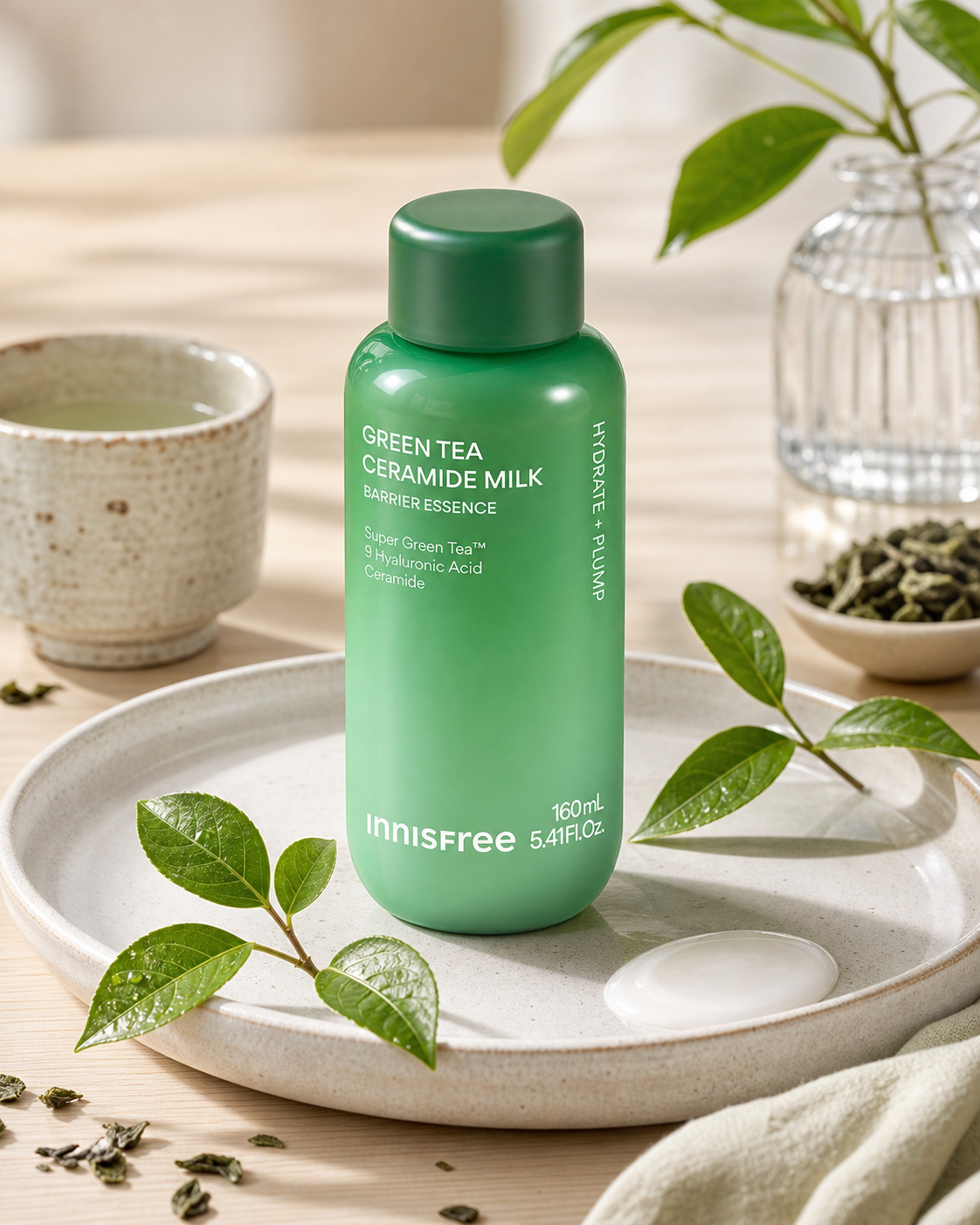 Generated editorial visual for innisfree Green Tea Ceramide Milk variant 2