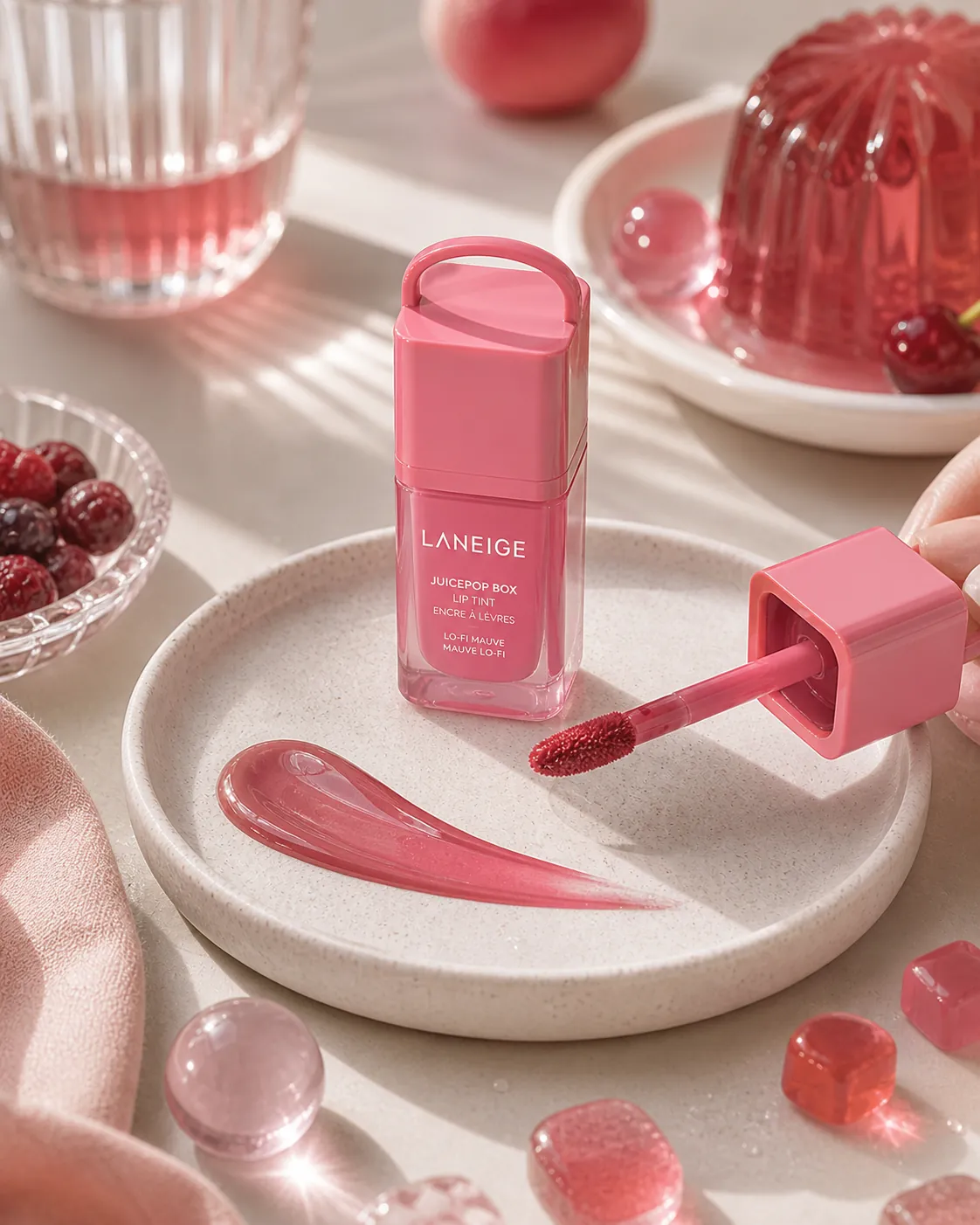 Generated editorial visual for LANEIGE JuicePop Box Lip Tint detail 2