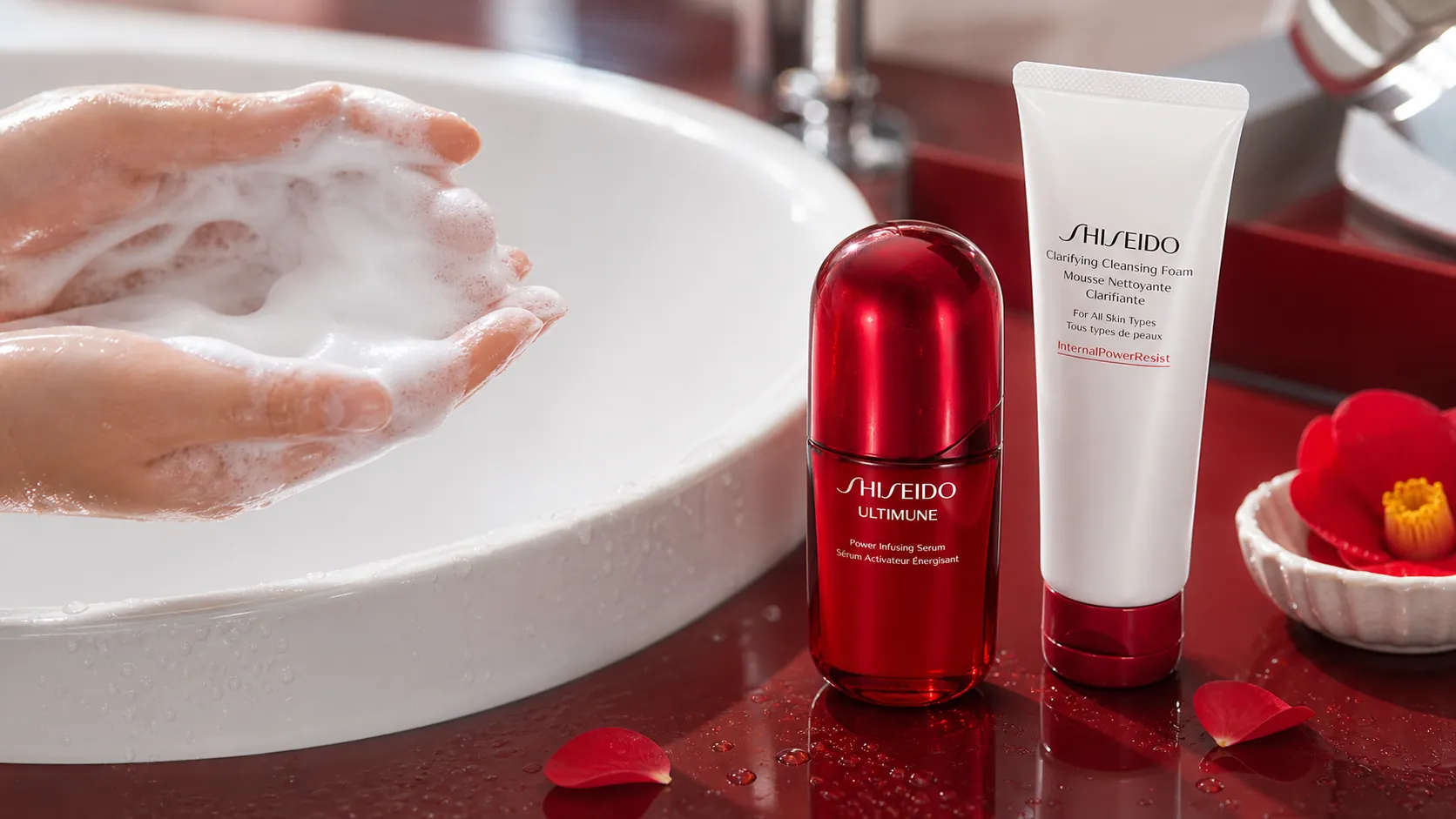 Generated editorial visual for Shiseido Ultimune Power Infusing Serum + Clarifying Cleansing Foam detail 2