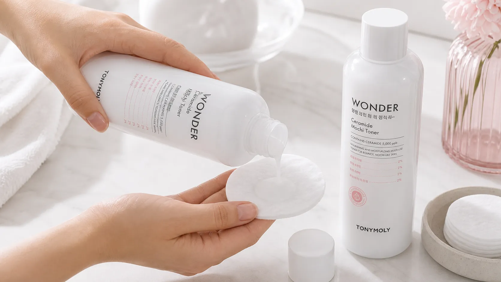 Generated editorial visual for TONYMOLY Wonder Ceramide Mochi Milky Toner detail 2