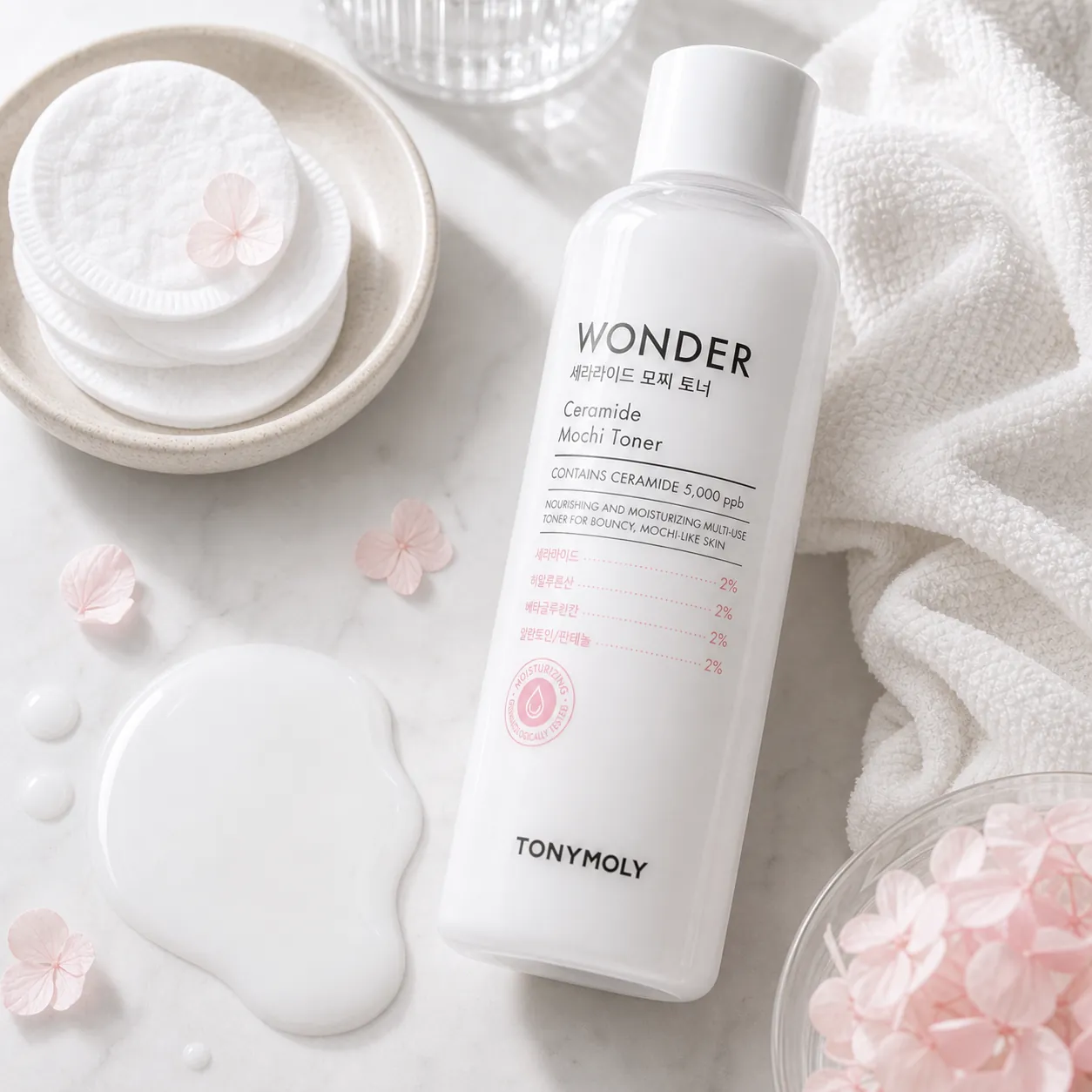 Generated editorial visual for TONYMOLY Wonder Ceramide Mochi Milky Toner detail 3