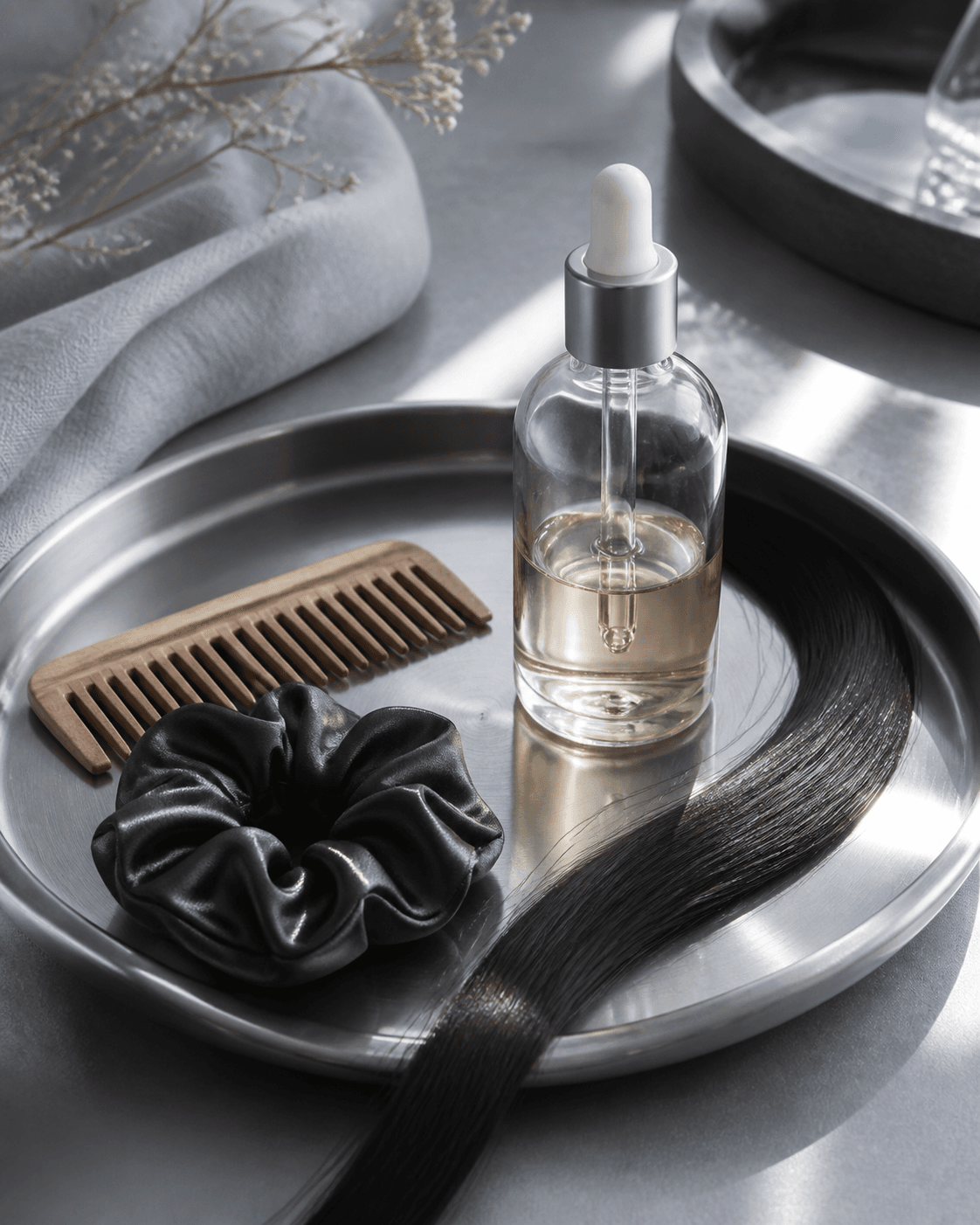 K-beauty hair care still life