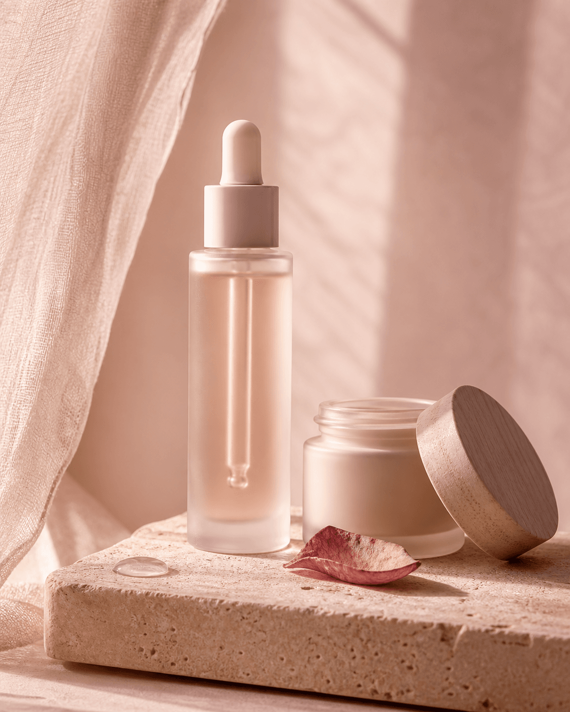 Editorial K-beauty skincare still life